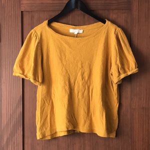 Mustard Crop Blouse Loft size Large